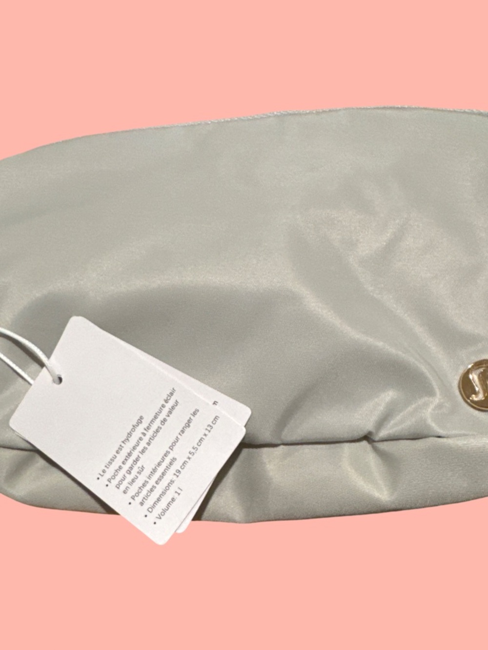 lululemon athletica Satin Zip Wristlet in Light Gray with Gold Accent